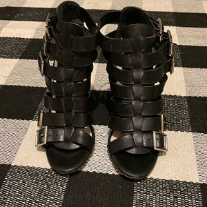 Vince Camuto Buckle Wedge Sandals 8.5
